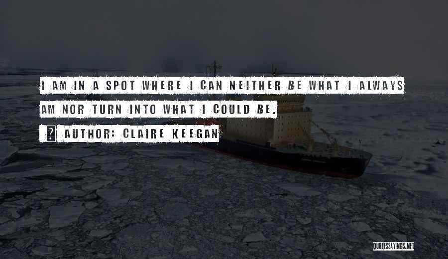 Claire Keegan Quotes: I Am In A Spot Where I Can Neither Be What I Always Am Nor Turn Into What I Could