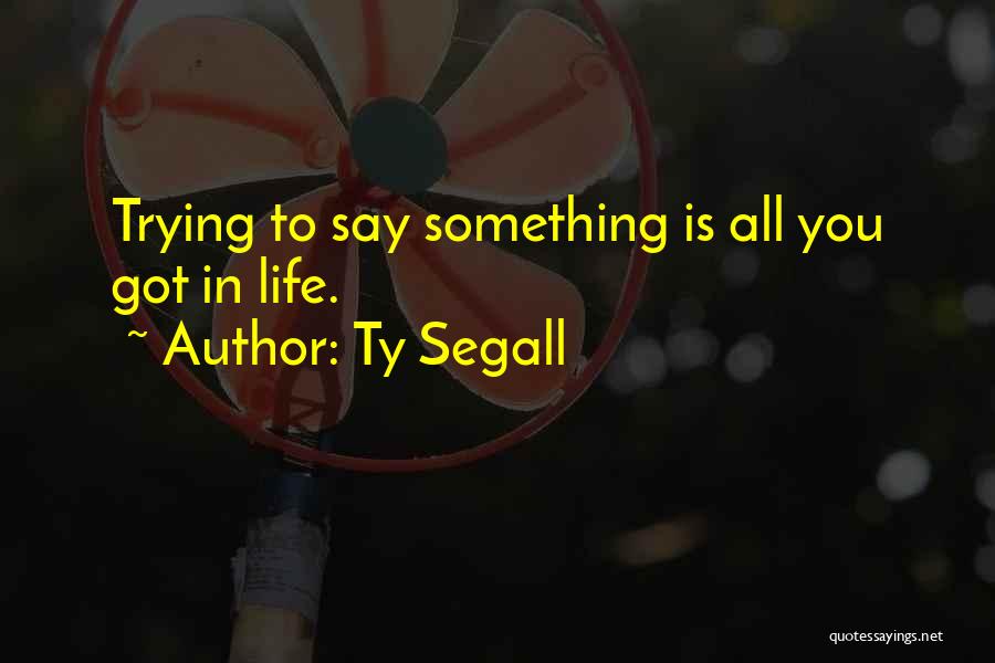 Ty Segall Quotes: Trying To Say Something Is All You Got In Life.