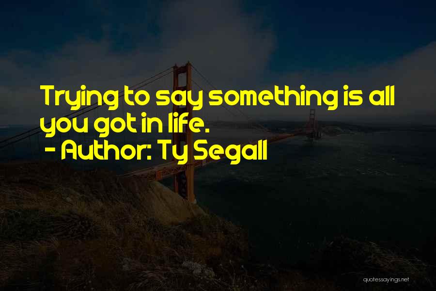 Ty Segall Quotes: Trying To Say Something Is All You Got In Life.