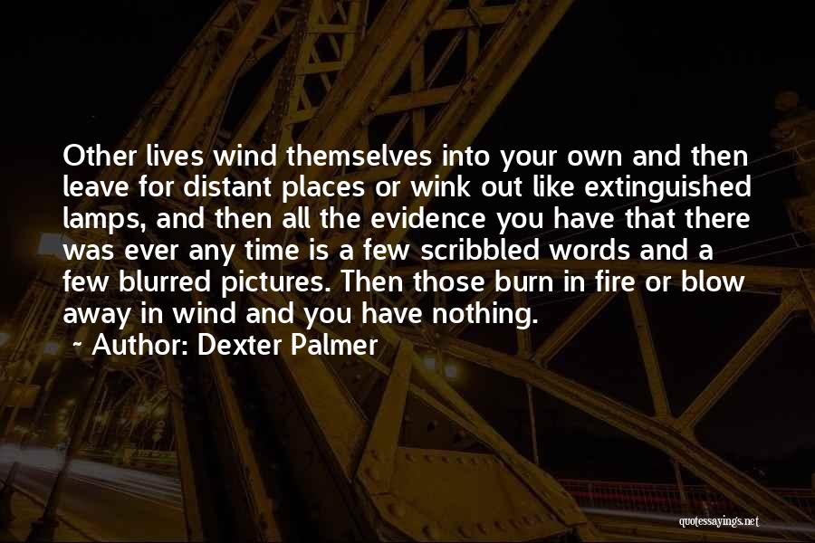 Dexter Palmer Quotes: Other Lives Wind Themselves Into Your Own And Then Leave For Distant Places Or Wink Out Like Extinguished Lamps, And