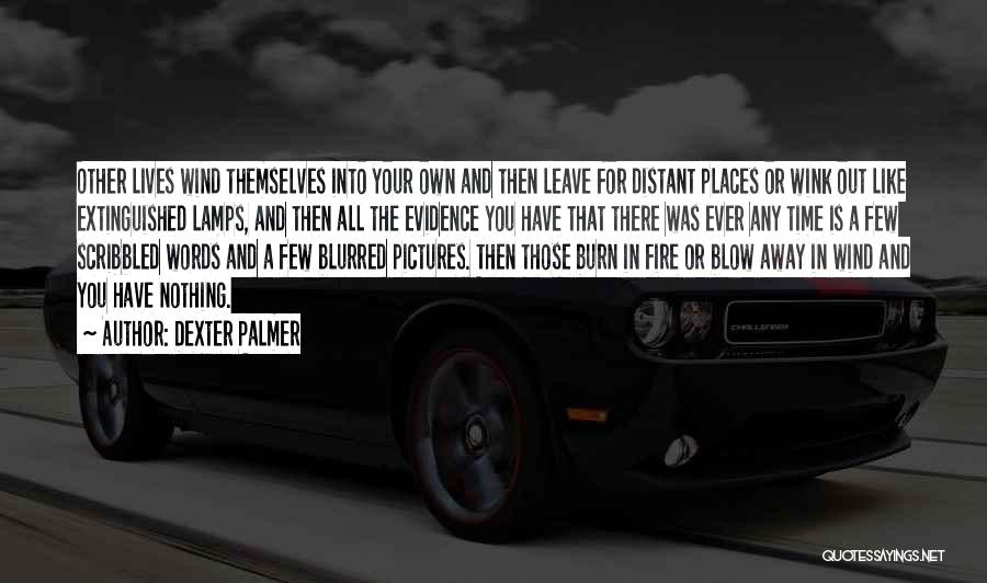 Dexter Palmer Quotes: Other Lives Wind Themselves Into Your Own And Then Leave For Distant Places Or Wink Out Like Extinguished Lamps, And