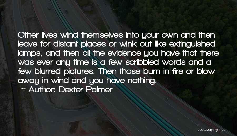 Dexter Palmer Quotes: Other Lives Wind Themselves Into Your Own And Then Leave For Distant Places Or Wink Out Like Extinguished Lamps, And