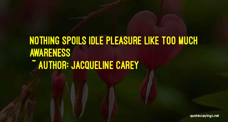 Jacqueline Carey Quotes: Nothing Spoils Idle Pleasure Like Too Much Awareness