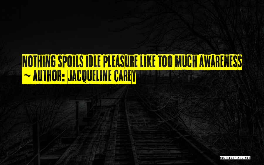 Jacqueline Carey Quotes: Nothing Spoils Idle Pleasure Like Too Much Awareness