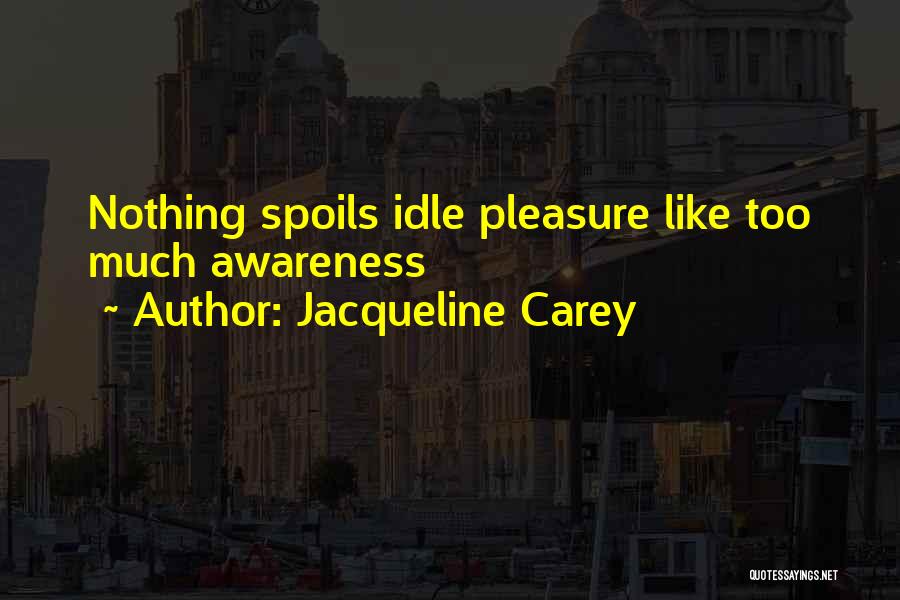 Jacqueline Carey Quotes: Nothing Spoils Idle Pleasure Like Too Much Awareness