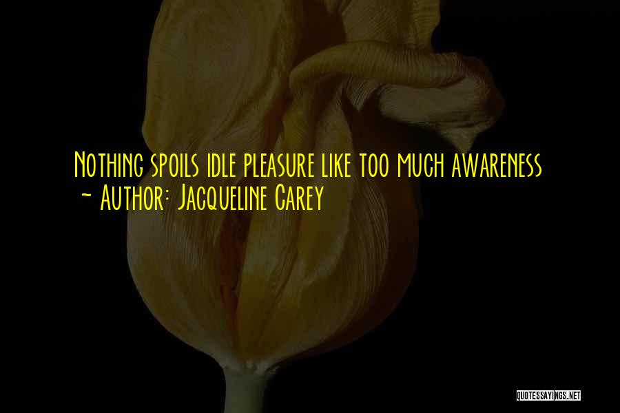 Jacqueline Carey Quotes: Nothing Spoils Idle Pleasure Like Too Much Awareness