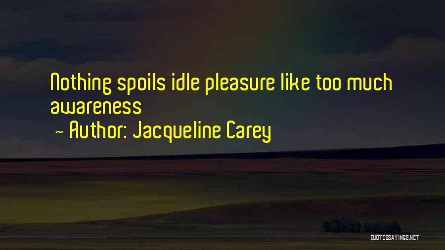 Jacqueline Carey Quotes: Nothing Spoils Idle Pleasure Like Too Much Awareness