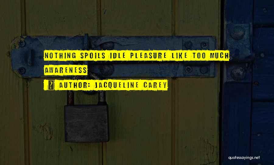 Jacqueline Carey Quotes: Nothing Spoils Idle Pleasure Like Too Much Awareness
