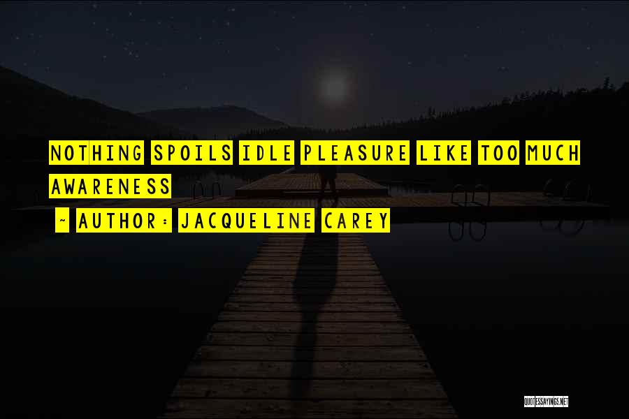 Jacqueline Carey Quotes: Nothing Spoils Idle Pleasure Like Too Much Awareness
