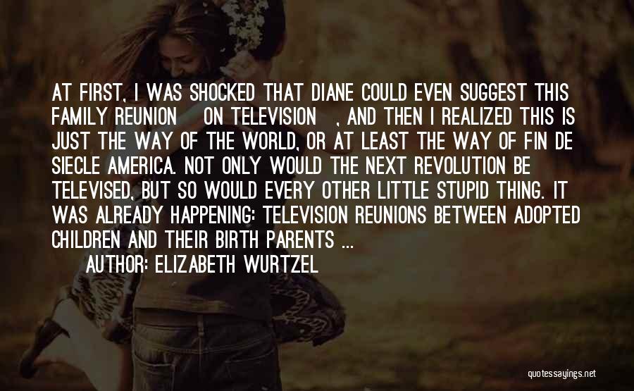 Elizabeth Wurtzel Quotes: At First, I Was Shocked That Diane Could Even Suggest This Family Reunion [on Television], And Then I Realized This