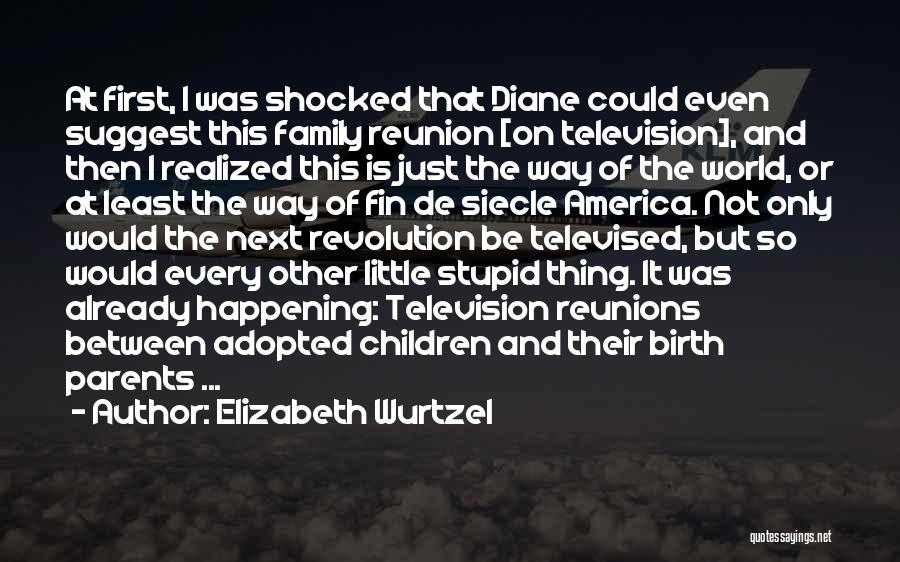 Elizabeth Wurtzel Quotes: At First, I Was Shocked That Diane Could Even Suggest This Family Reunion [on Television], And Then I Realized This