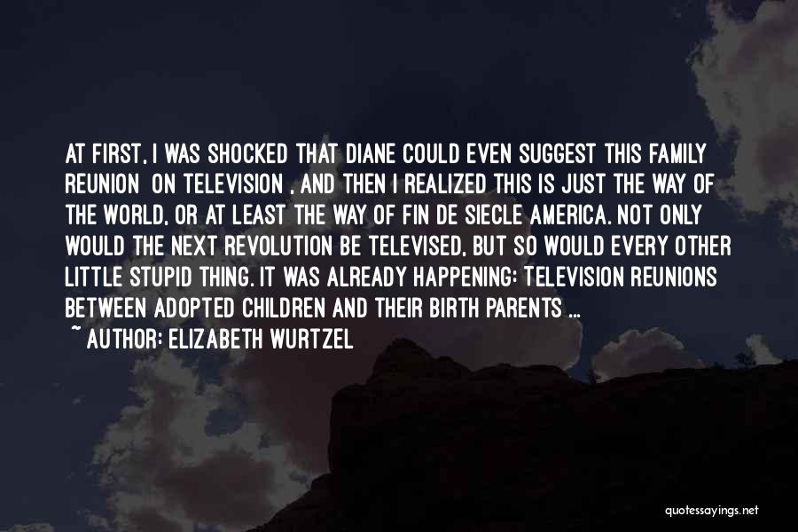 Elizabeth Wurtzel Quotes: At First, I Was Shocked That Diane Could Even Suggest This Family Reunion [on Television], And Then I Realized This