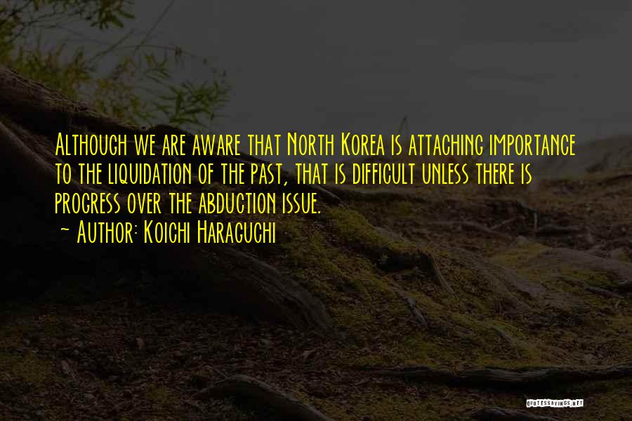 Koichi Haraguchi Quotes: Although We Are Aware That North Korea Is Attaching Importance To The Liquidation Of The Past, That Is Difficult Unless