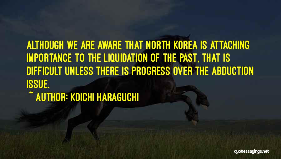 Koichi Haraguchi Quotes: Although We Are Aware That North Korea Is Attaching Importance To The Liquidation Of The Past, That Is Difficult Unless