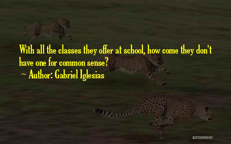 Gabriel Iglesias Quotes: With All The Classes They Offer At School, How Come They Don't Have One For Common Sense?