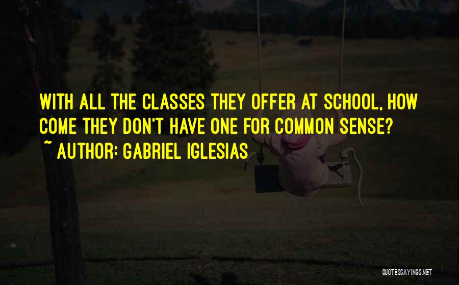 Gabriel Iglesias Quotes: With All The Classes They Offer At School, How Come They Don't Have One For Common Sense?