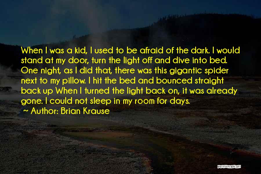 Brian Krause Quotes: When I Was A Kid, I Used To Be Afraid Of The Dark. I Would Stand At My Door, Turn