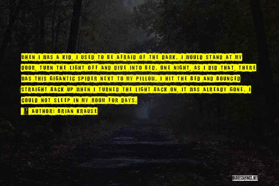 Brian Krause Quotes: When I Was A Kid, I Used To Be Afraid Of The Dark. I Would Stand At My Door, Turn