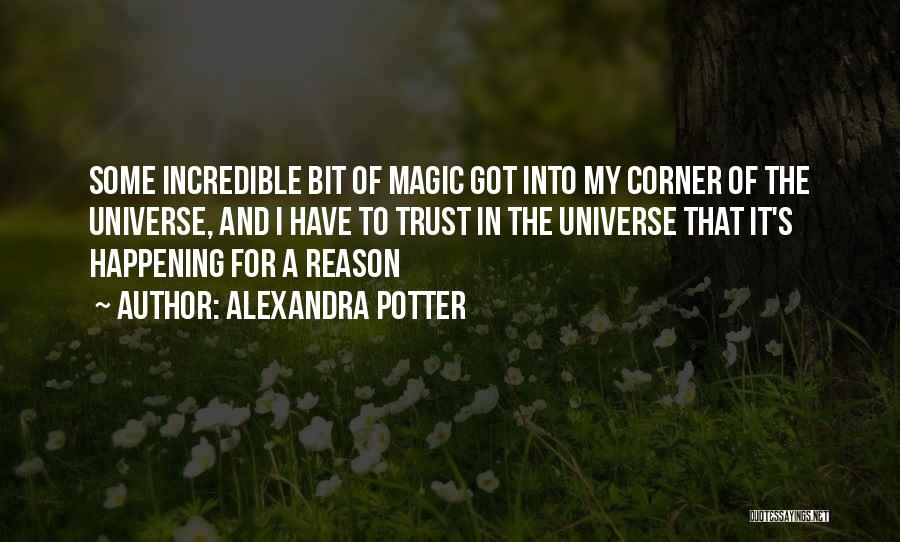 Alexandra Potter Quotes: Some Incredible Bit Of Magic Got Into My Corner Of The Universe, And I Have To Trust In The Universe