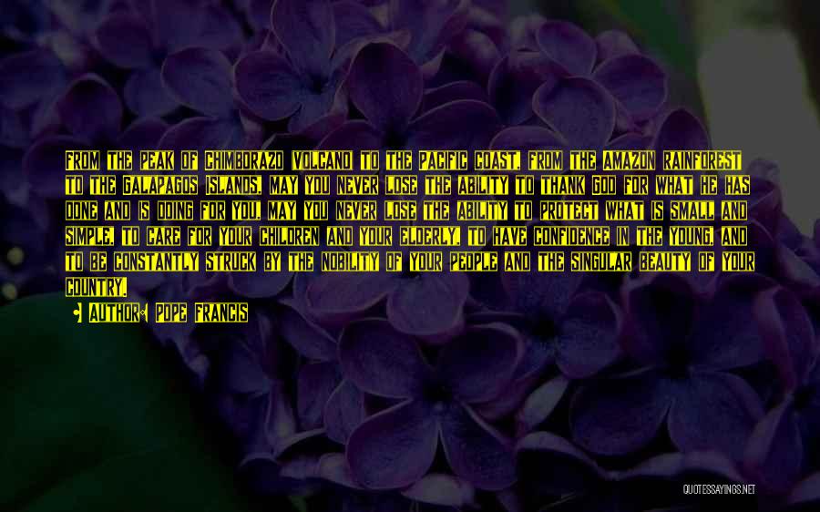 Pope Francis Quotes: From The Peak Of Chimborazo (volcano) To The Pacific Coast, From The Amazon Rainforest To The Galapagos Islands, May You