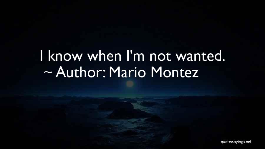 Mario Montez Quotes: I Know When I'm Not Wanted.