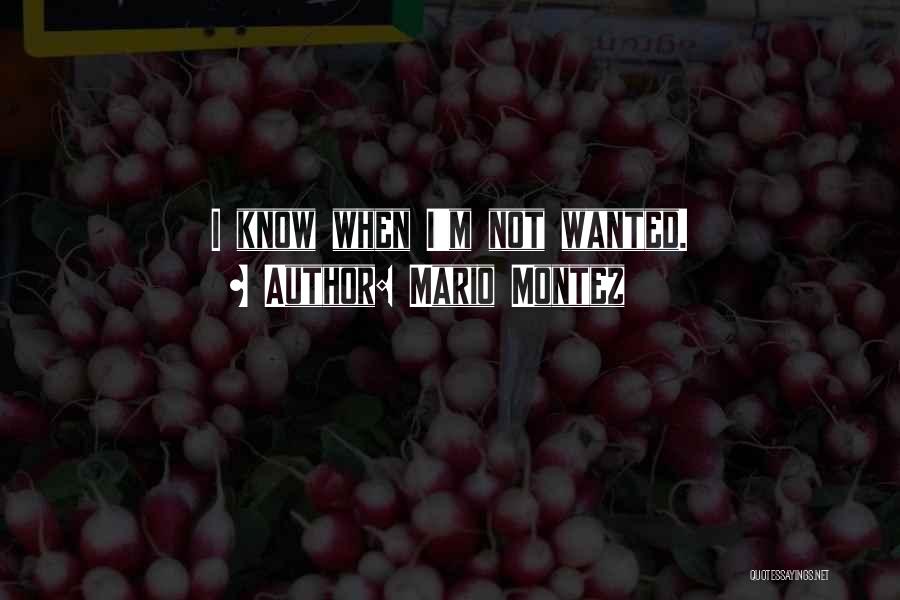 Mario Montez Quotes: I Know When I'm Not Wanted.