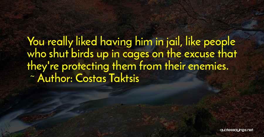 Costas Taktsis Quotes: You Really Liked Having Him In Jail, Like People Who Shut Birds Up In Cages On The Excuse That They're