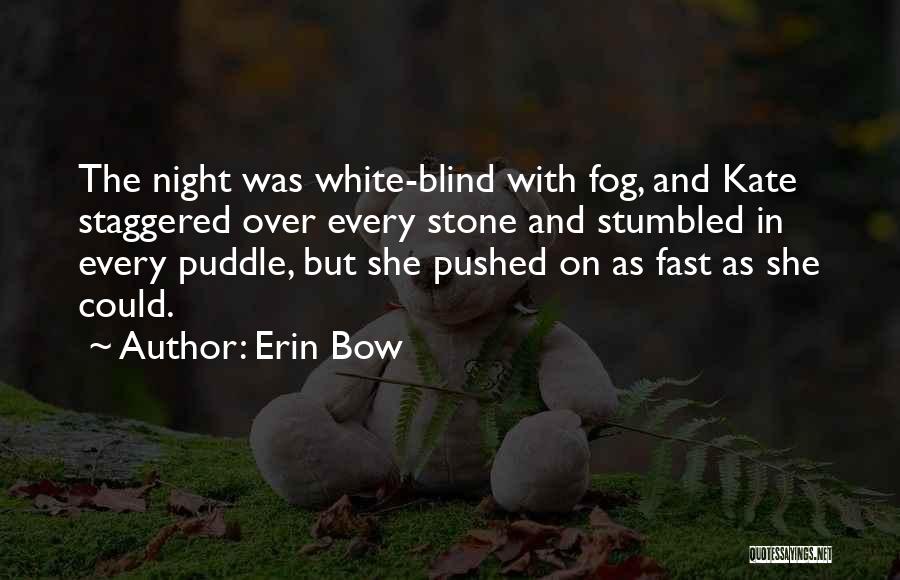 Erin Bow Quotes: The Night Was White-blind With Fog, And Kate Staggered Over Every Stone And Stumbled In Every Puddle, But She Pushed