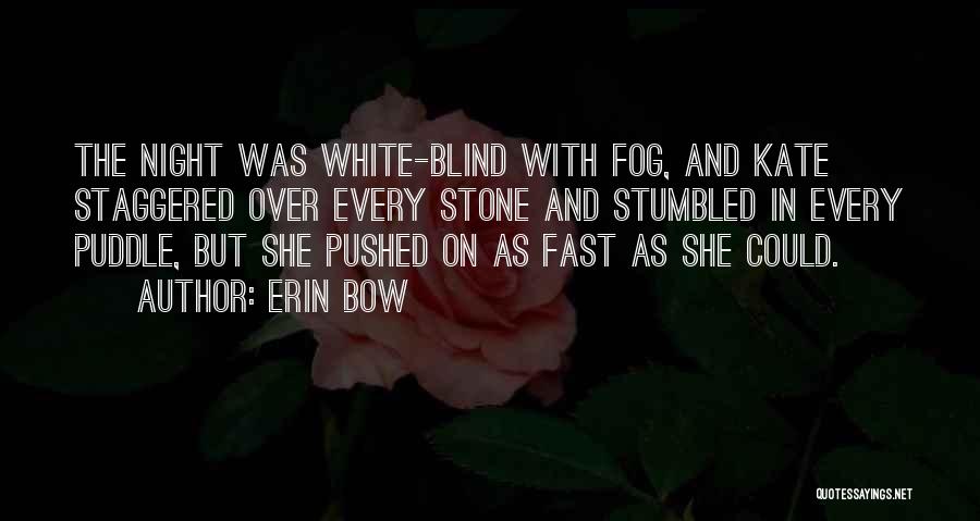 Erin Bow Quotes: The Night Was White-blind With Fog, And Kate Staggered Over Every Stone And Stumbled In Every Puddle, But She Pushed