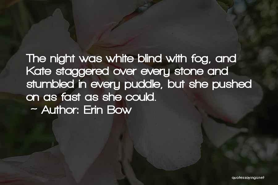 Erin Bow Quotes: The Night Was White-blind With Fog, And Kate Staggered Over Every Stone And Stumbled In Every Puddle, But She Pushed