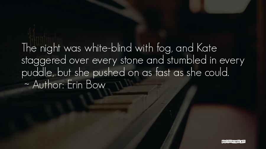 Erin Bow Quotes: The Night Was White-blind With Fog, And Kate Staggered Over Every Stone And Stumbled In Every Puddle, But She Pushed