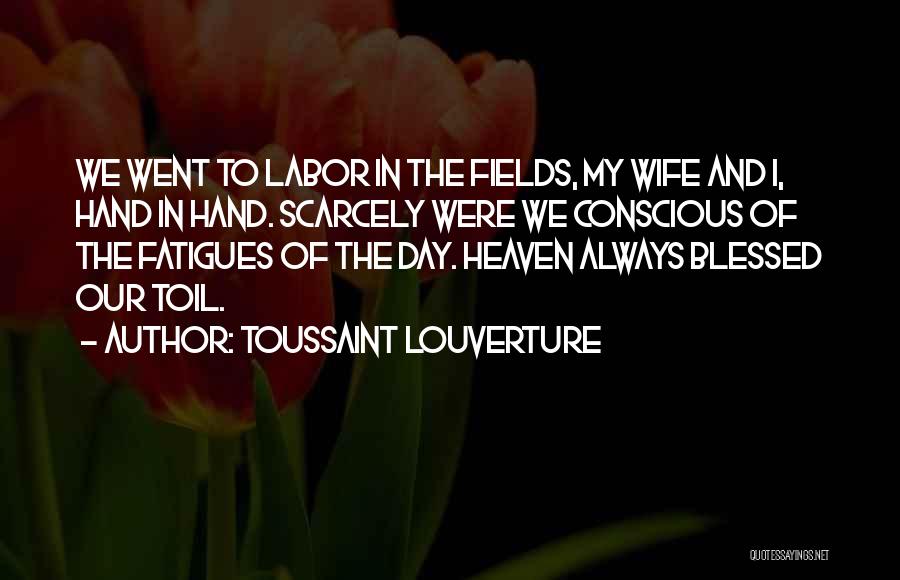 Toussaint Louverture Quotes: We Went To Labor In The Fields, My Wife And I, Hand In Hand. Scarcely Were We Conscious Of The