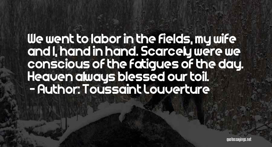 Toussaint Louverture Quotes: We Went To Labor In The Fields, My Wife And I, Hand In Hand. Scarcely Were We Conscious Of The