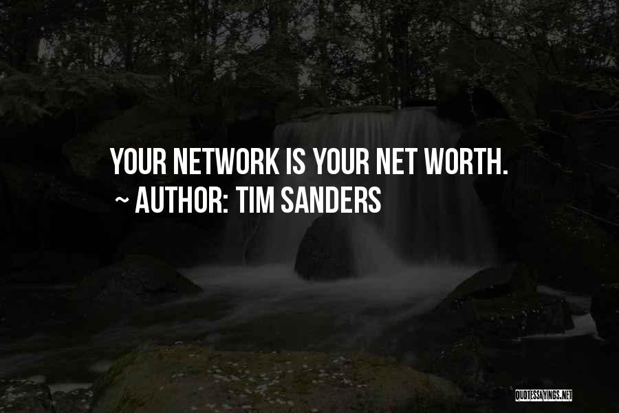 Tim Sanders Quotes: Your Network Is Your Net Worth.