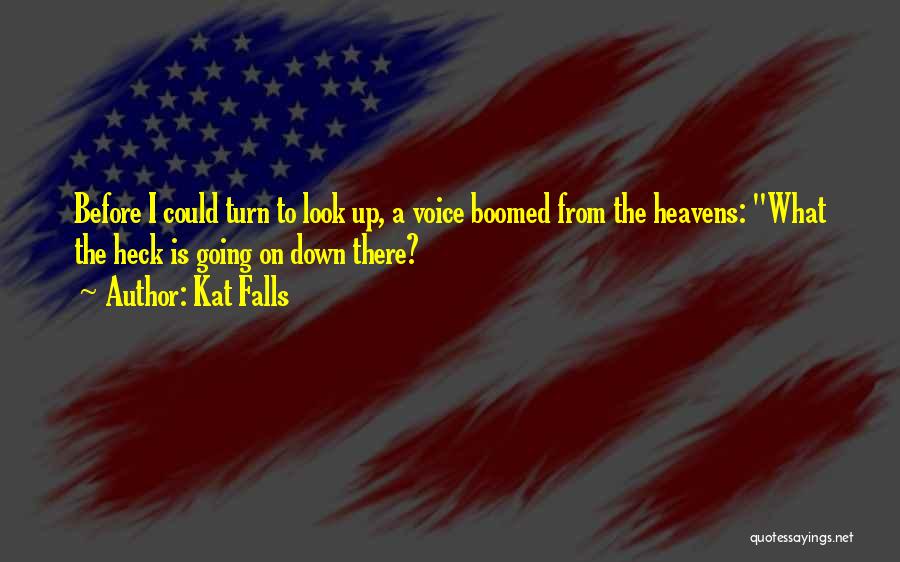 Kat Falls Quotes: Before I Could Turn To Look Up, A Voice Boomed From The Heavens: What The Heck Is Going On Down