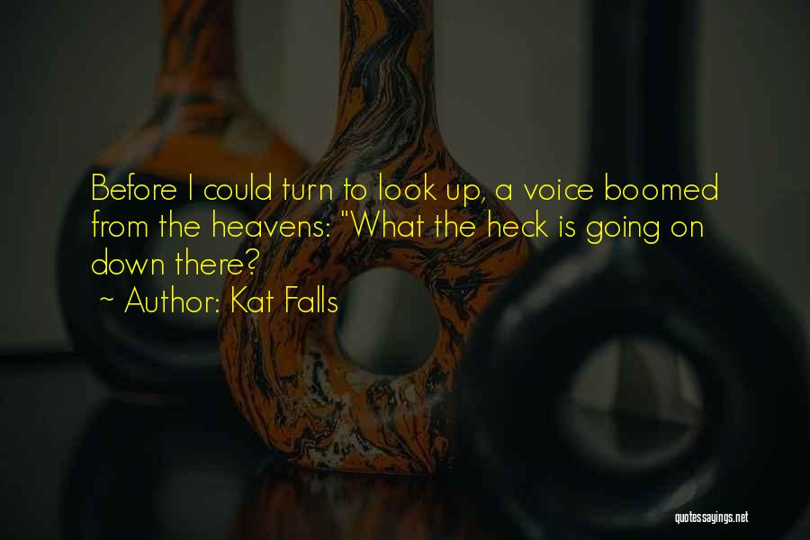 Kat Falls Quotes: Before I Could Turn To Look Up, A Voice Boomed From The Heavens: What The Heck Is Going On Down