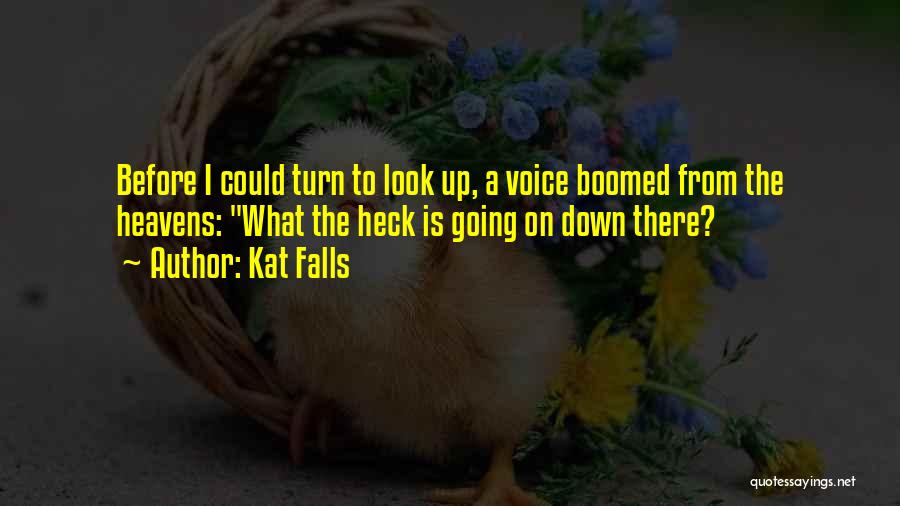 Kat Falls Quotes: Before I Could Turn To Look Up, A Voice Boomed From The Heavens: What The Heck Is Going On Down