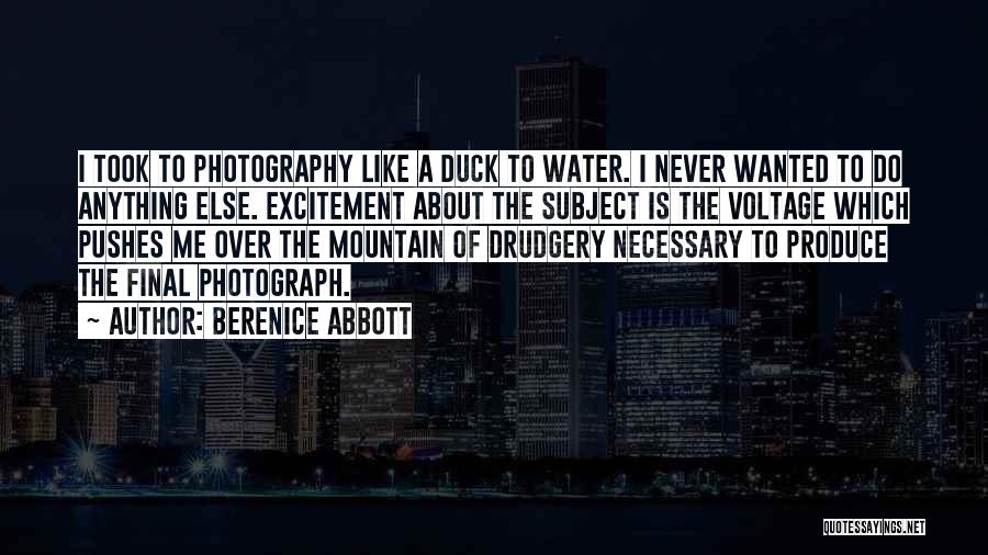 Berenice Abbott Quotes: I Took To Photography Like A Duck To Water. I Never Wanted To Do Anything Else. Excitement About The Subject