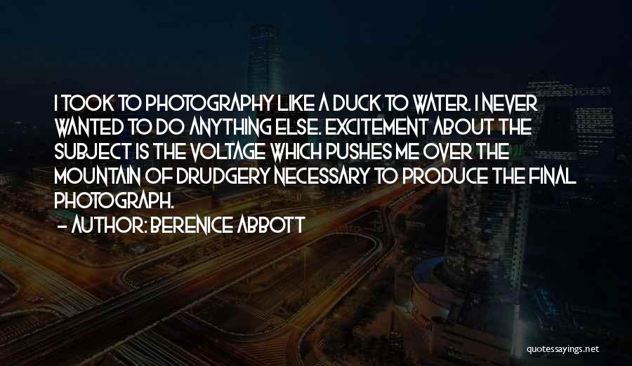 Berenice Abbott Quotes: I Took To Photography Like A Duck To Water. I Never Wanted To Do Anything Else. Excitement About The Subject