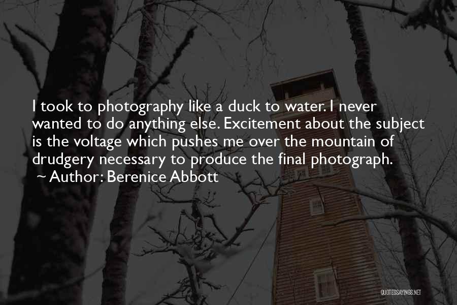 Berenice Abbott Quotes: I Took To Photography Like A Duck To Water. I Never Wanted To Do Anything Else. Excitement About The Subject