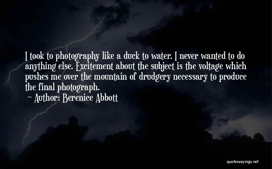 Berenice Abbott Quotes: I Took To Photography Like A Duck To Water. I Never Wanted To Do Anything Else. Excitement About The Subject