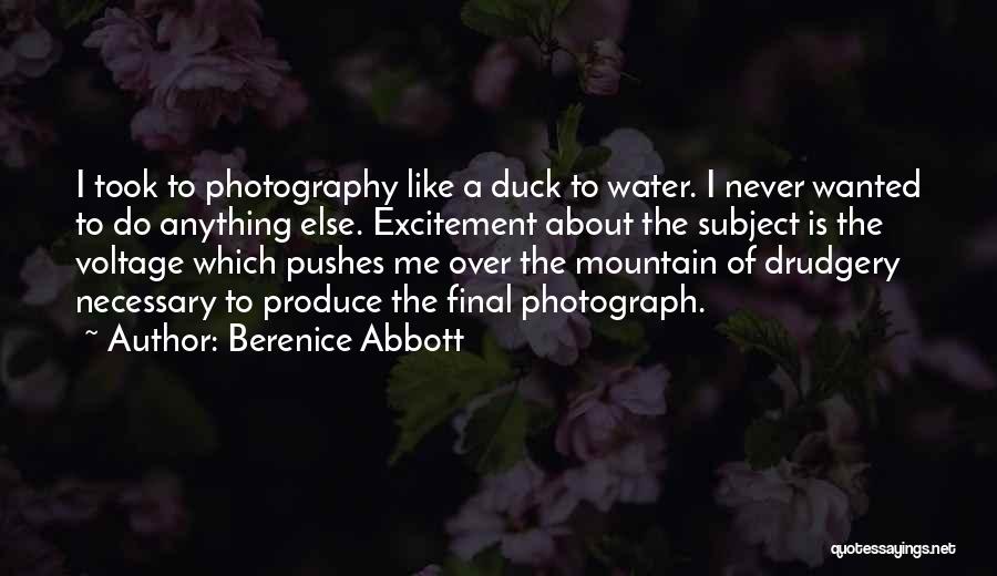 Berenice Abbott Quotes: I Took To Photography Like A Duck To Water. I Never Wanted To Do Anything Else. Excitement About The Subject