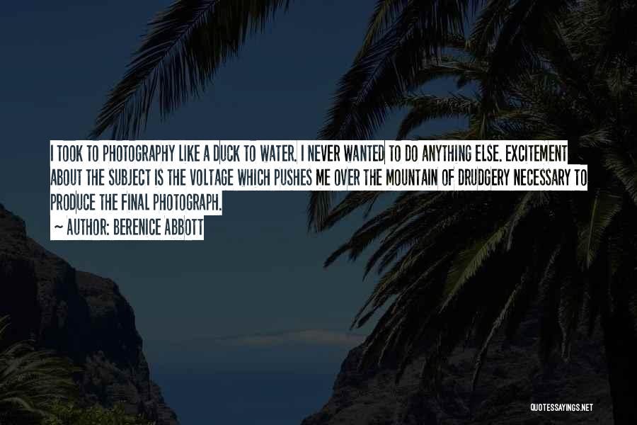 Berenice Abbott Quotes: I Took To Photography Like A Duck To Water. I Never Wanted To Do Anything Else. Excitement About The Subject