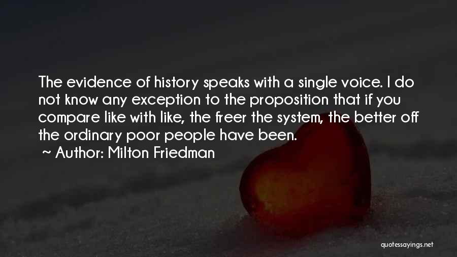 Milton Friedman Quotes: The Evidence Of History Speaks With A Single Voice. I Do Not Know Any Exception To The Proposition That If