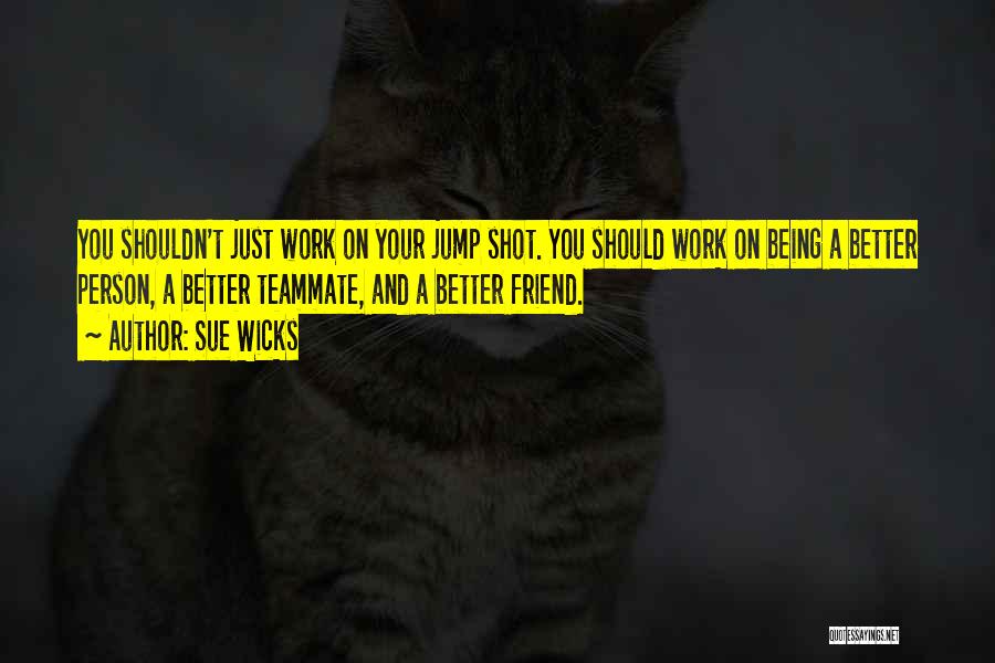 Sue Wicks Quotes: You Shouldn't Just Work On Your Jump Shot. You Should Work On Being A Better Person, A Better Teammate, And