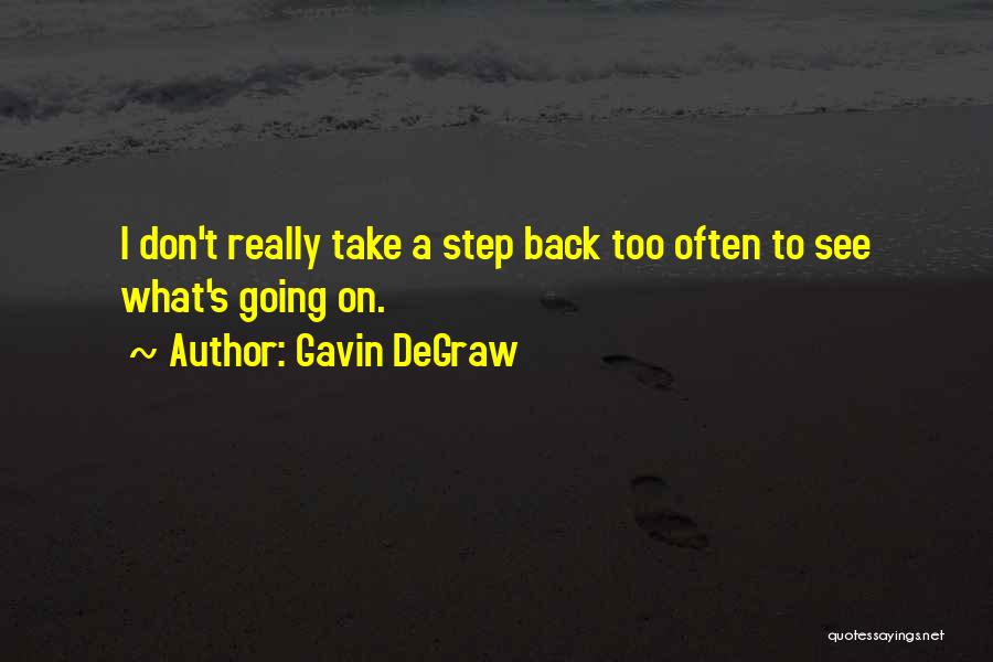 Gavin DeGraw Quotes: I Don't Really Take A Step Back Too Often To See What's Going On.