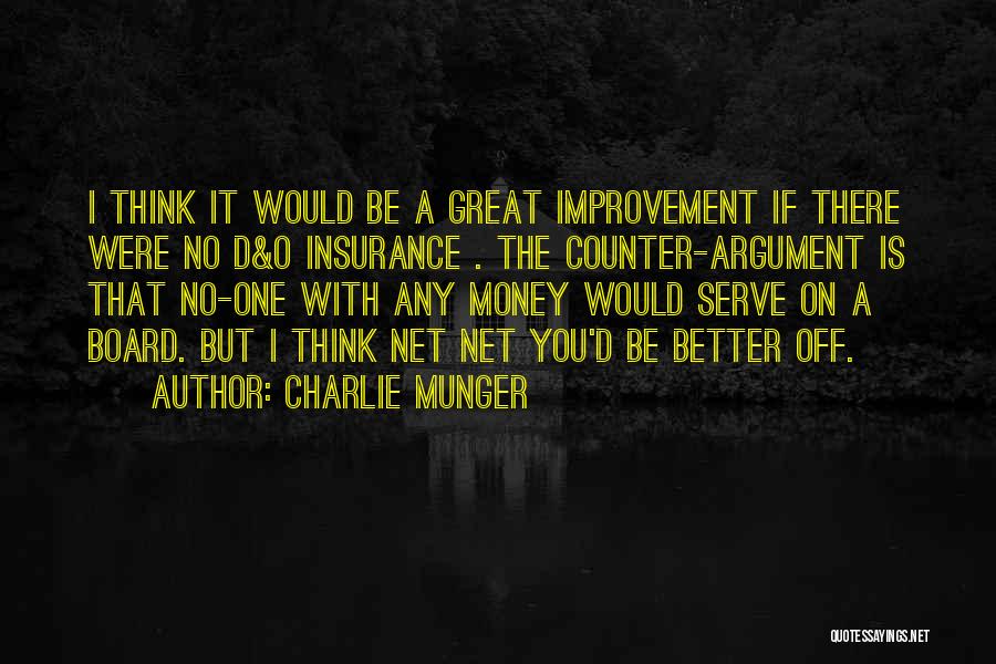 Charlie Munger Quotes: I Think It Would Be A Great Improvement If There Were No D&o Insurance . The Counter-argument Is That No-one
