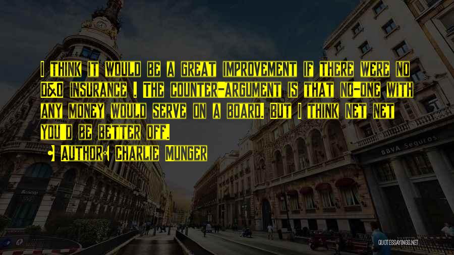 Charlie Munger Quotes: I Think It Would Be A Great Improvement If There Were No D&o Insurance . The Counter-argument Is That No-one