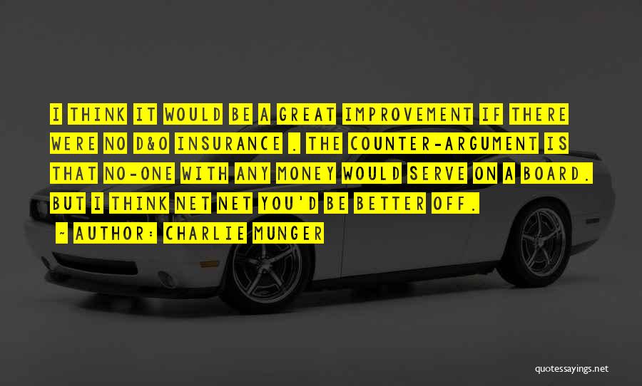 Charlie Munger Quotes: I Think It Would Be A Great Improvement If There Were No D&o Insurance . The Counter-argument Is That No-one