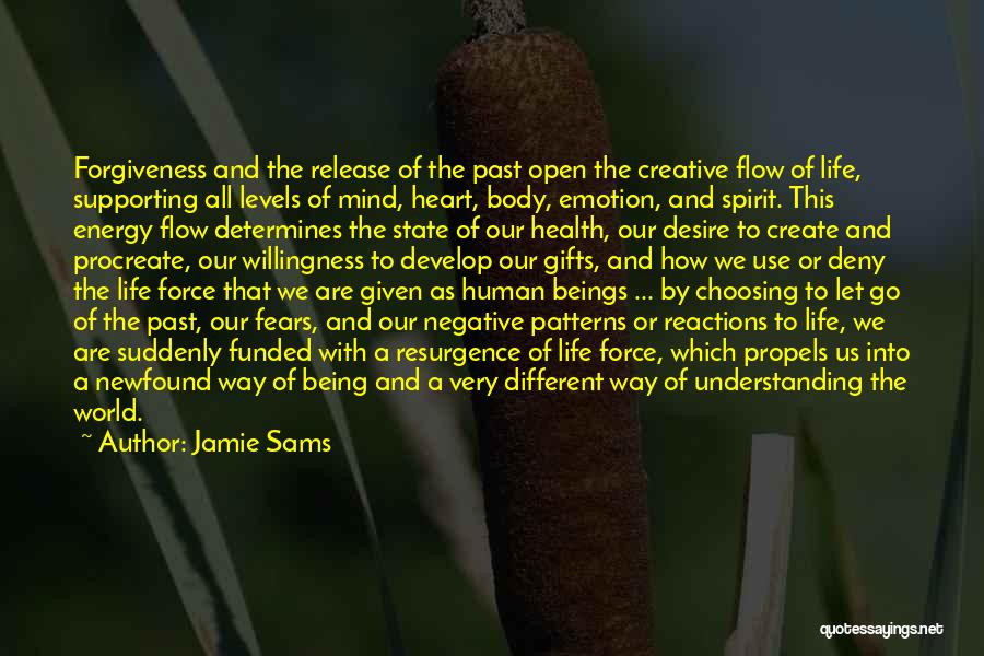 Jamie Sams Quotes: Forgiveness And The Release Of The Past Open The Creative Flow Of Life, Supporting All Levels Of Mind, Heart, Body,